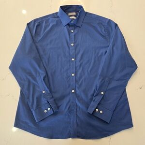 Michael Kors slim fit button-down blue shirt - Men's size Large